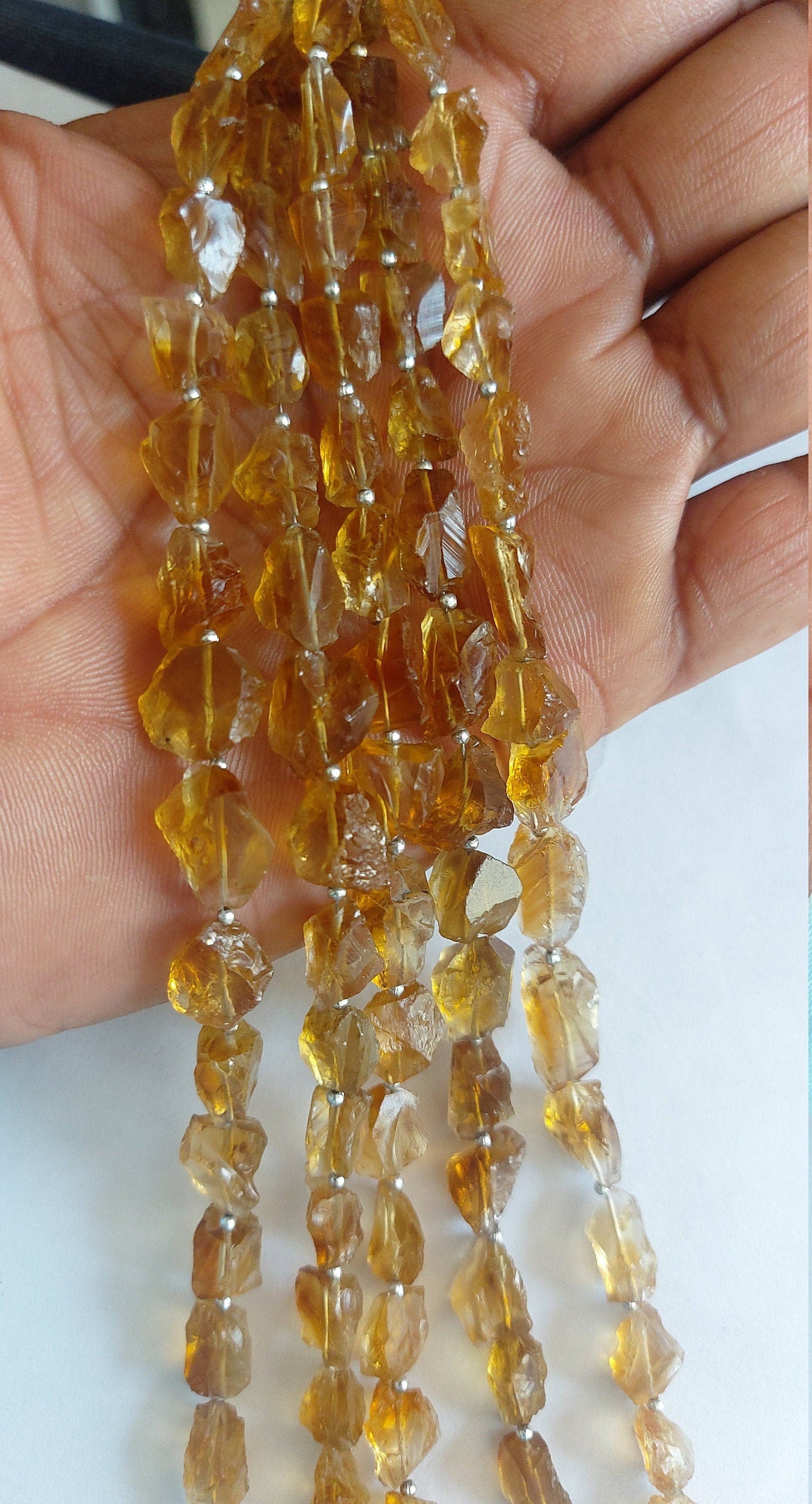 citrine rough stone beads citrine rough stone 8inch necklace citrine rough stone